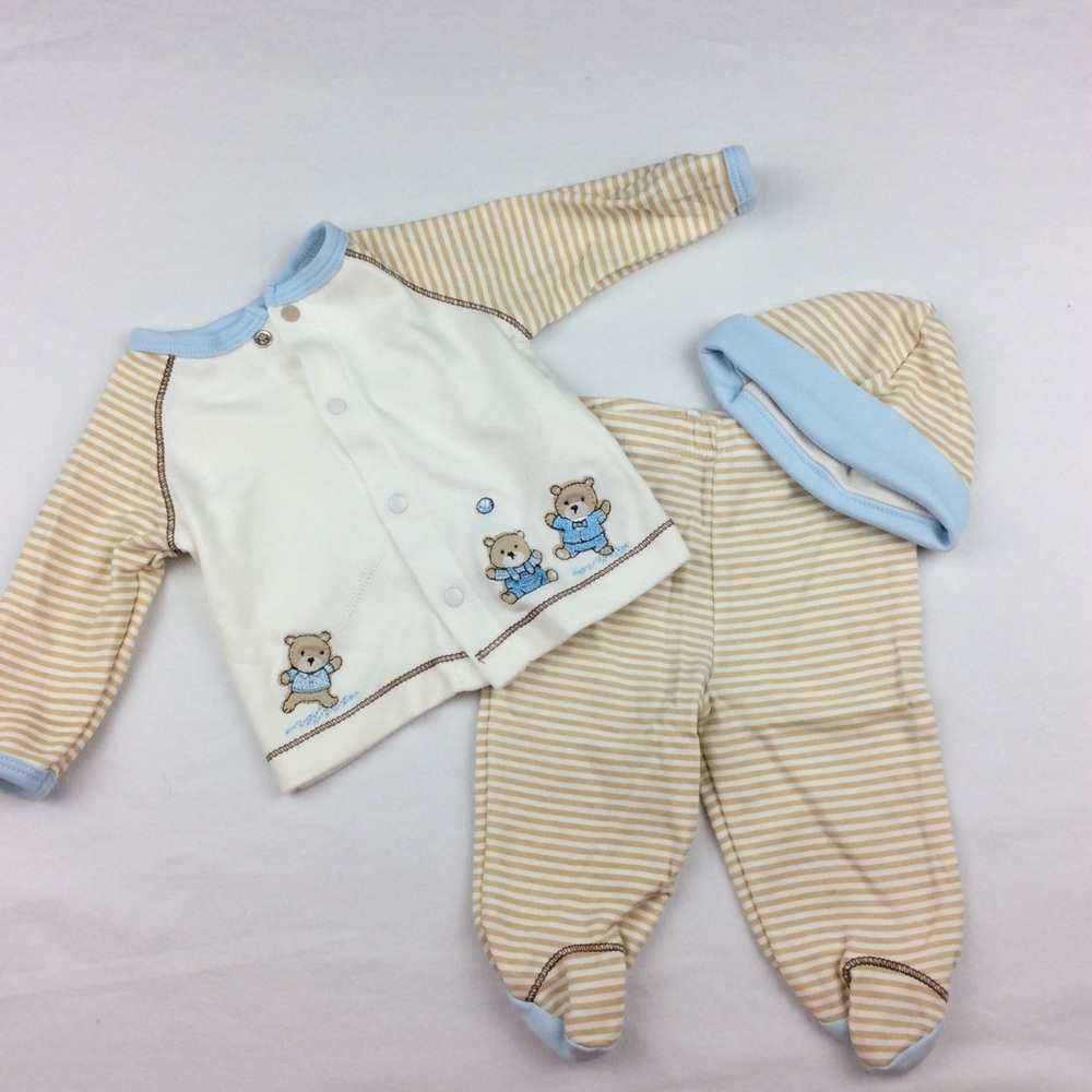 🍼 6/$18 NEVER WORN Sweater, Footed Pants, Hat